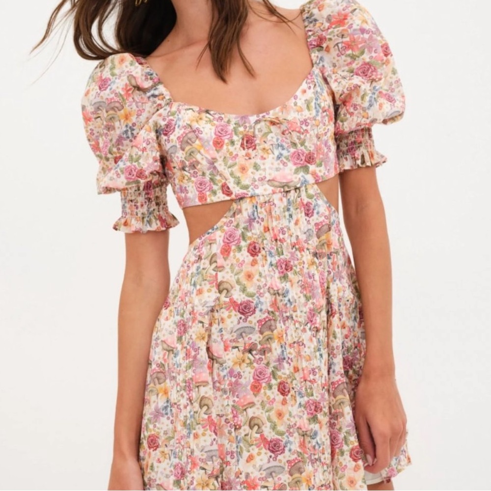 For Love and Lemons Arya Mini Dress Floral